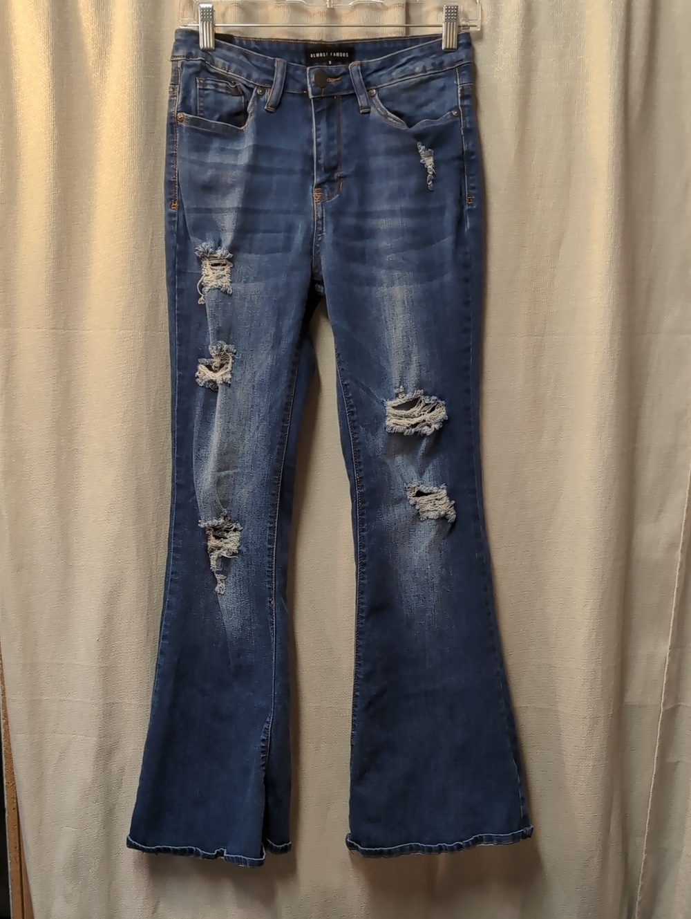 Almost Famous | High Rise Distressed Flare Jeans